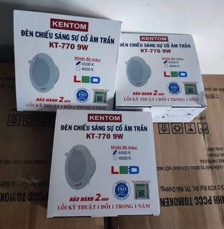 ĐÈN CHIẾU SÁNG SỰ CỐ ÂM TRẦN KENTOM 9W KT770