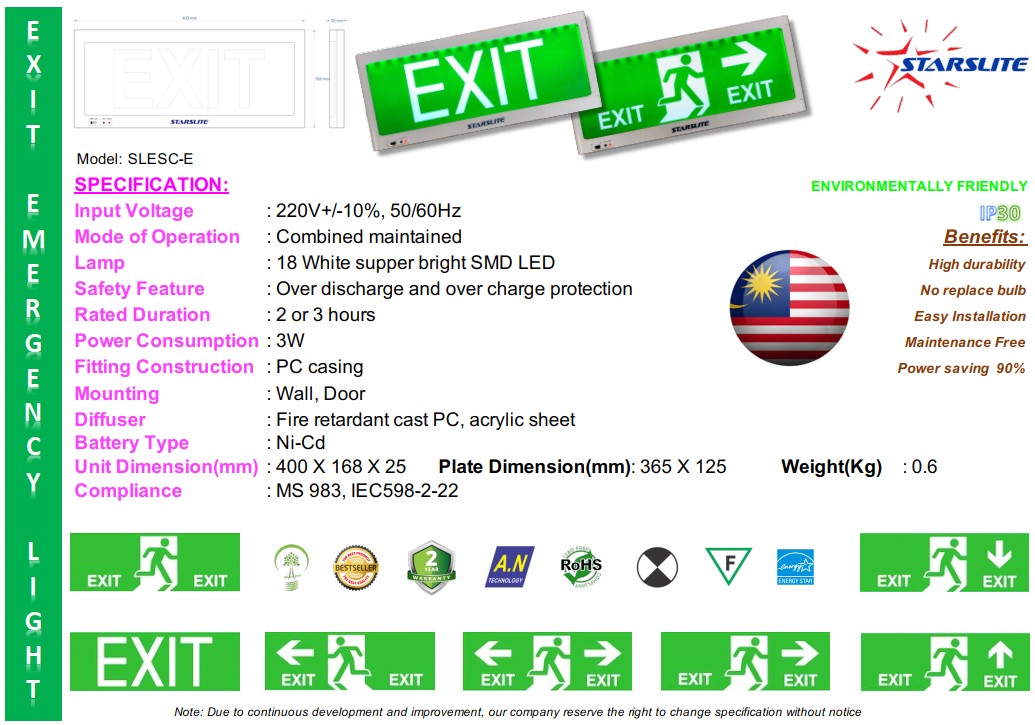 ĐÈN EXIT STARSLITE SLESC-E 