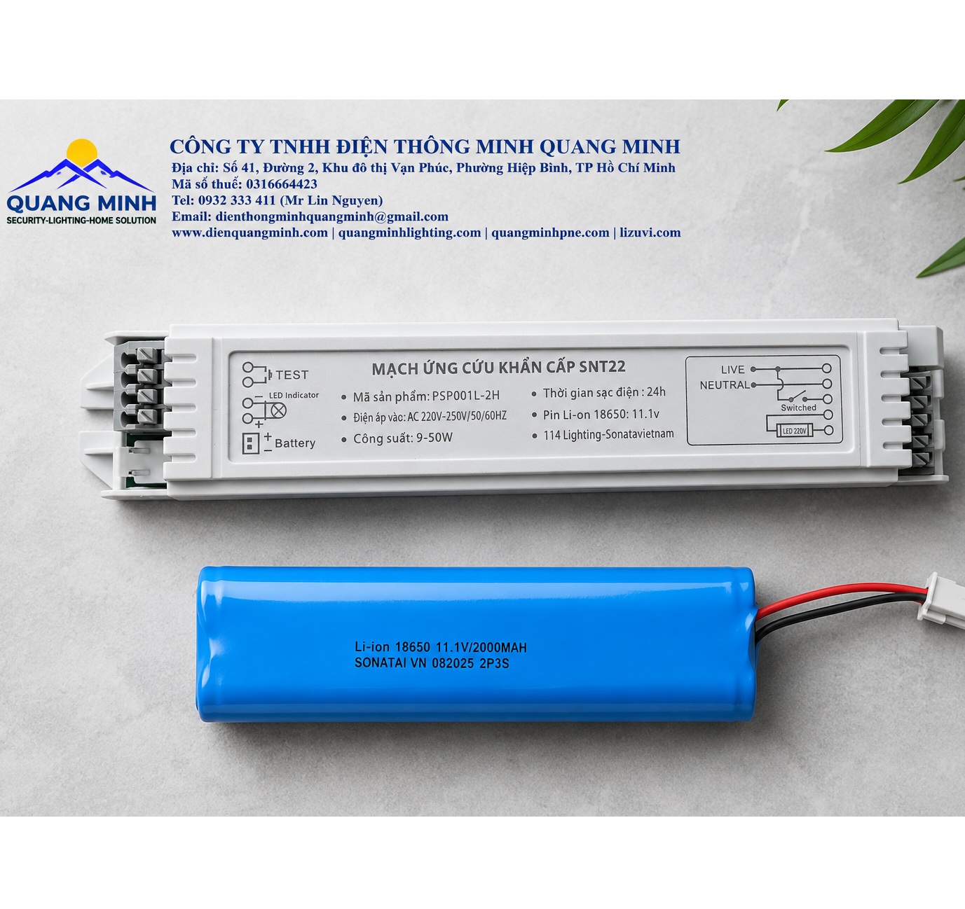 BỘ LƯU ĐIỆN ĐÈN LED 9W-50W PSP001L-2H